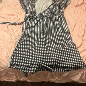 Agnes & Dora Monochrome Checkered Dress